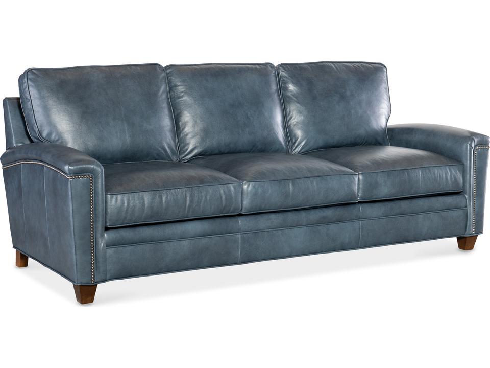 Oliver 3-Seat Leather Sofa with 8-Way Hand Tied Spring Down Cushions