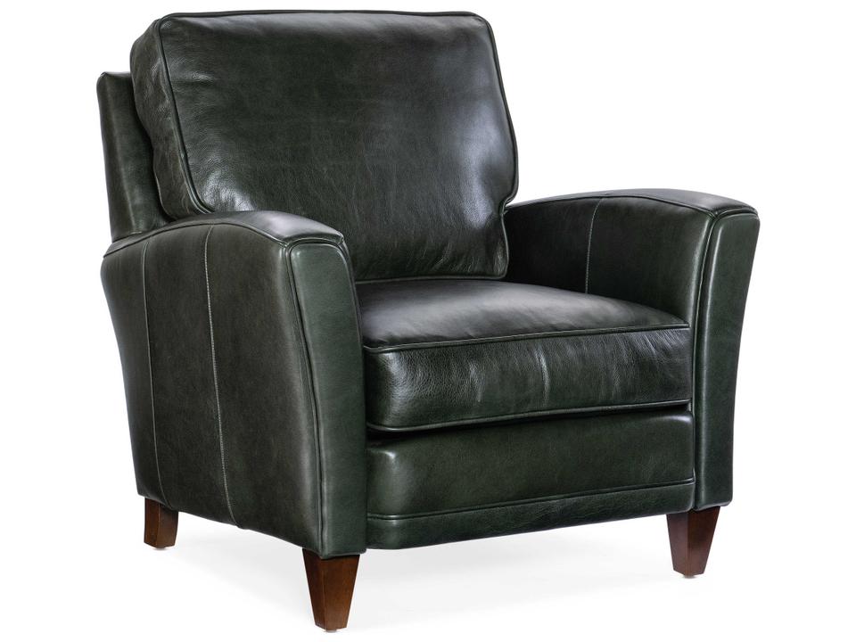 Zion Upholstered Leather Accent Chair Eight-Way Hand-Tied Cushion