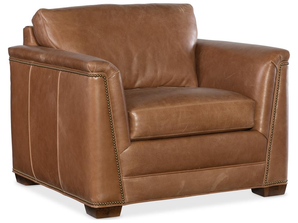 Winter Leather Accent Chair with Nailhead Trim