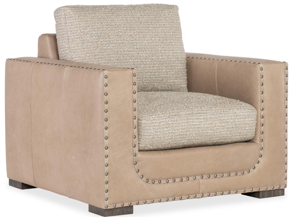 Kempton Upholstered Accent Armchair with Custom Leather or Fabric