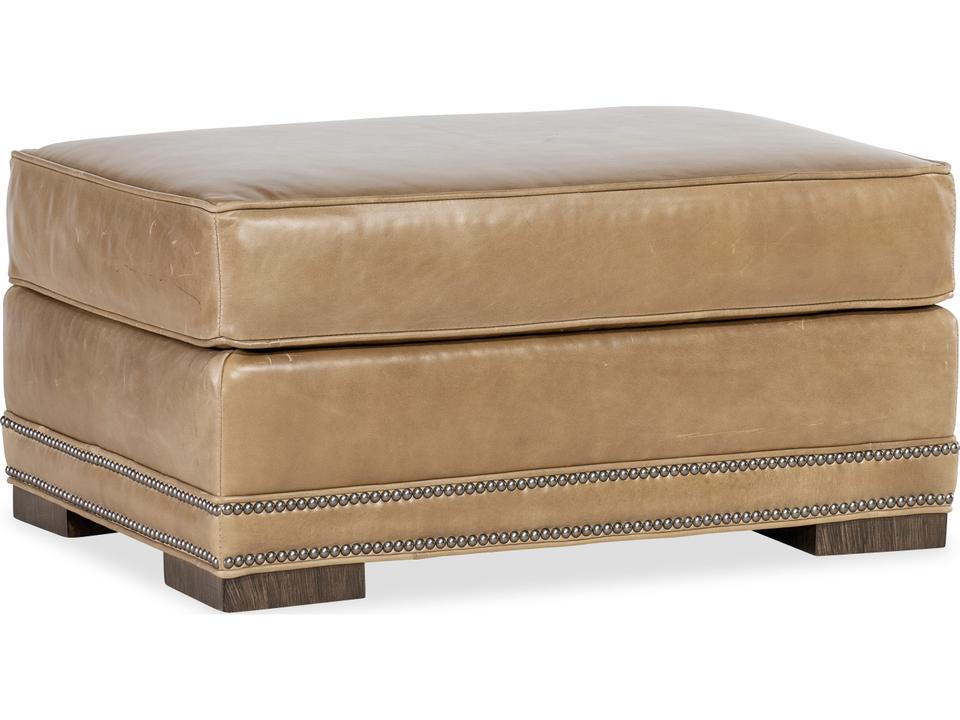 Ellary Upholstered Ottoman with Nailhead Trim