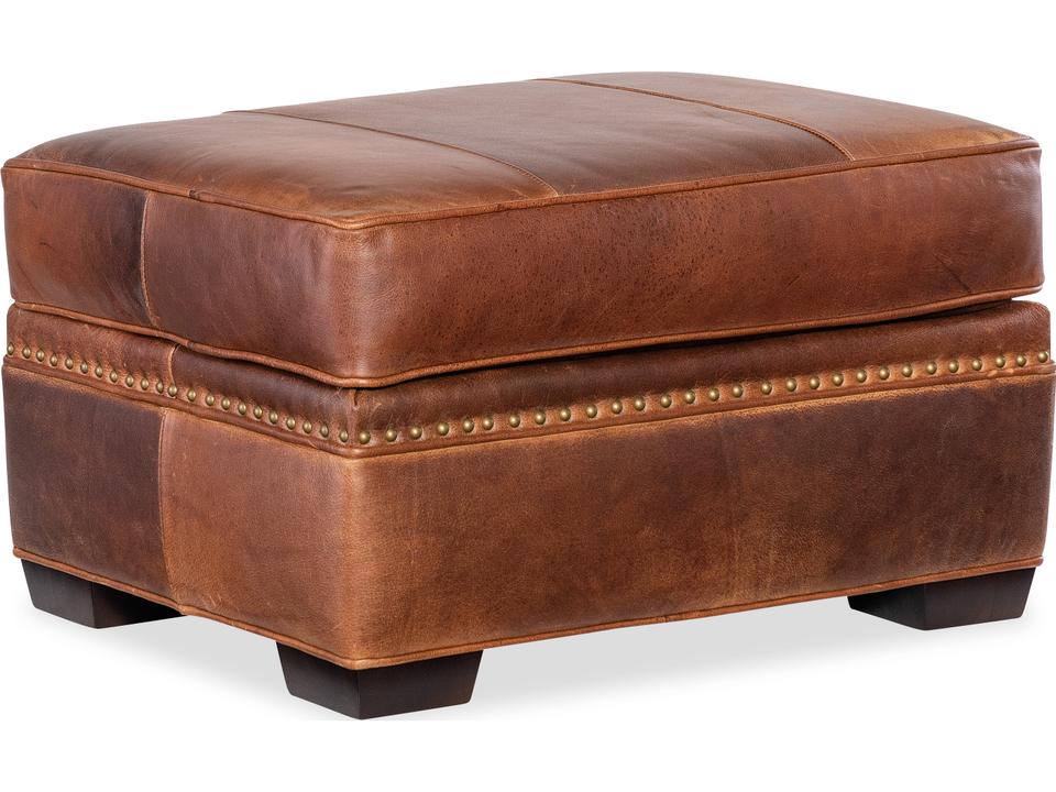 Sutton Upholstered Ottoman with Square Tapered Wood Feet