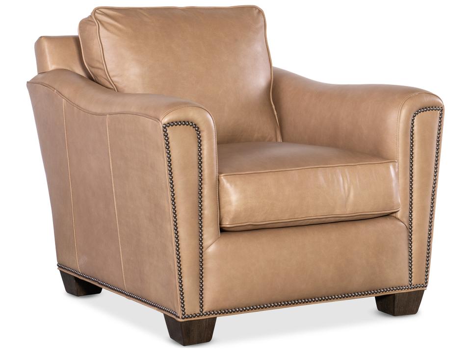 Lennon Leather Accent Chair with Nailhead Trim