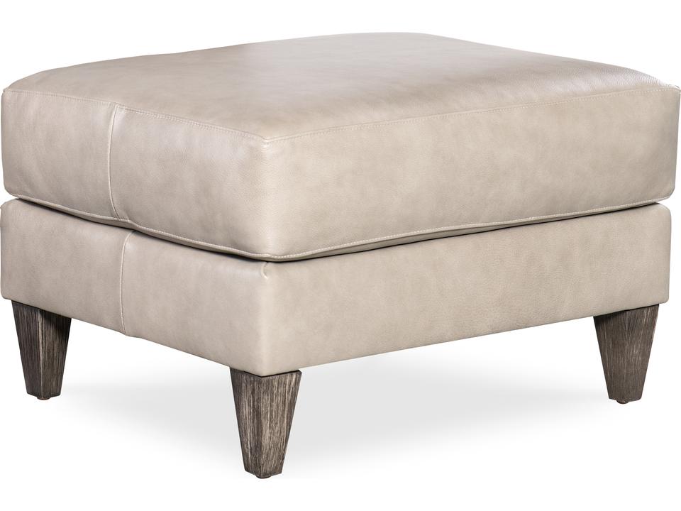 Brooklyn Leather Ottoman with Eight-Way Hand-Tied Coil Construction