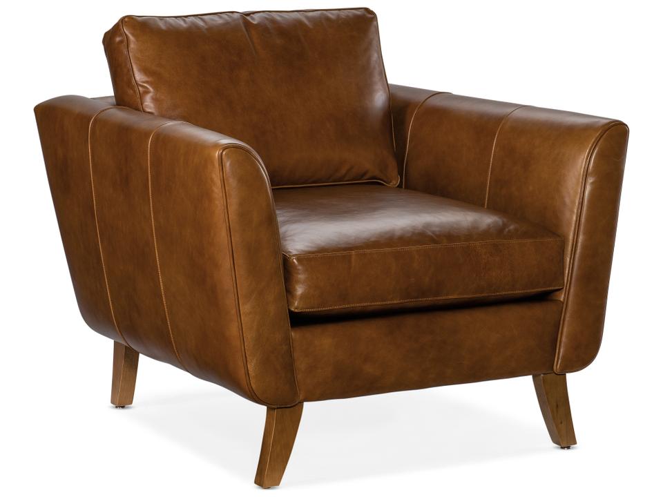 Alora Leather Accent Chair with 8-Way Hand-Tied Coil Springs
