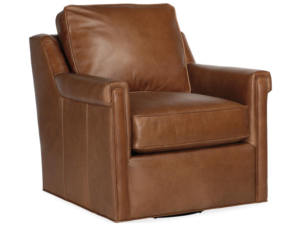 Madison Leather Swivel Accent Chair