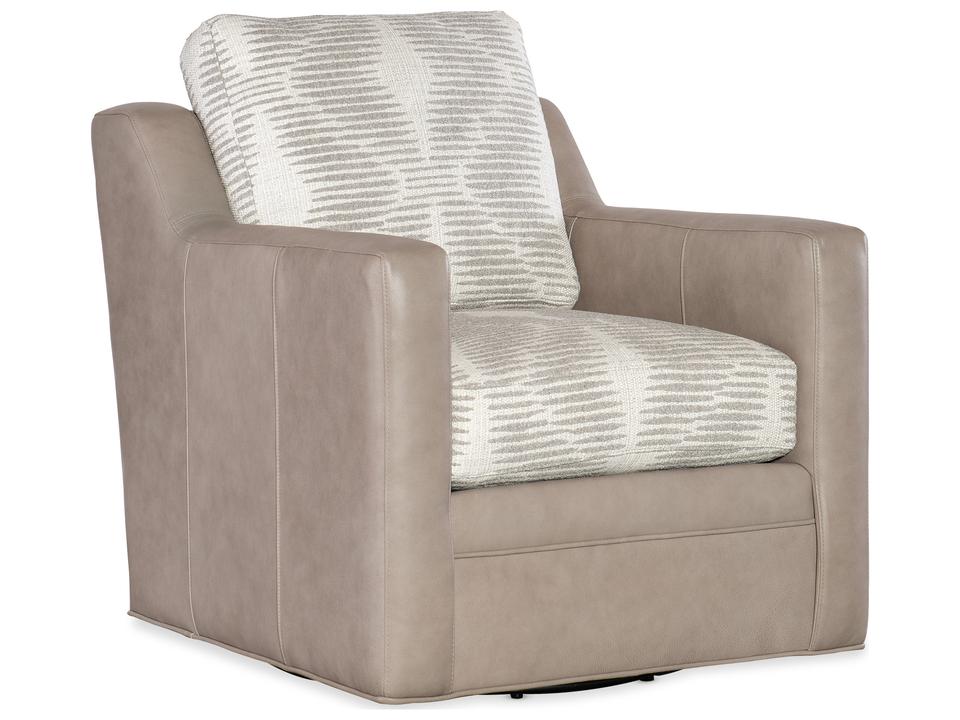 Melville Leather Swivel Accent Chair