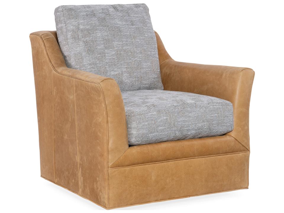Marleigh Leather Swivel Accent Chair