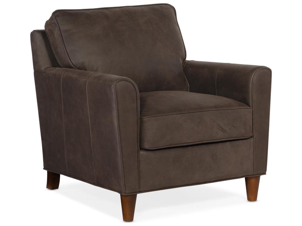 Manning Upholstered Leather Accent Chair with Nailhead Trim