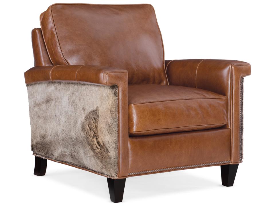Mallory Leather Accent Chair with Tapered Legs