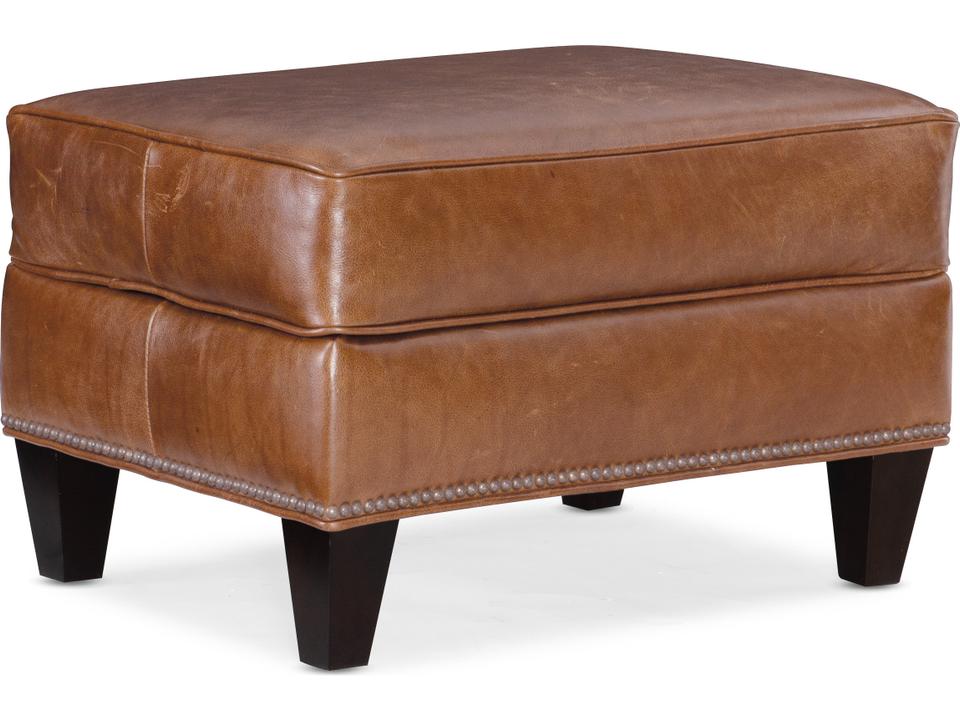 Mallory Upholstered Ottoman with Tapered Legs