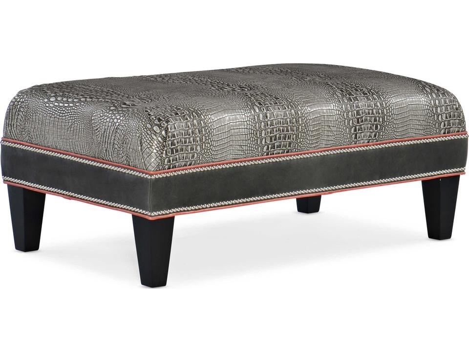 Rects Rectangular Cocktail Ottoman in Customizable Leather
