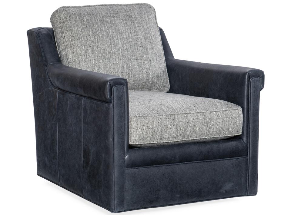 Madison Swivel Accent Chair Upholstered in Premium Leather