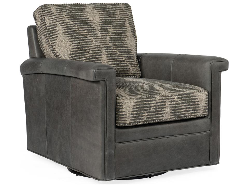 Mallory Swivel Accent Chair with Nailhead Trim