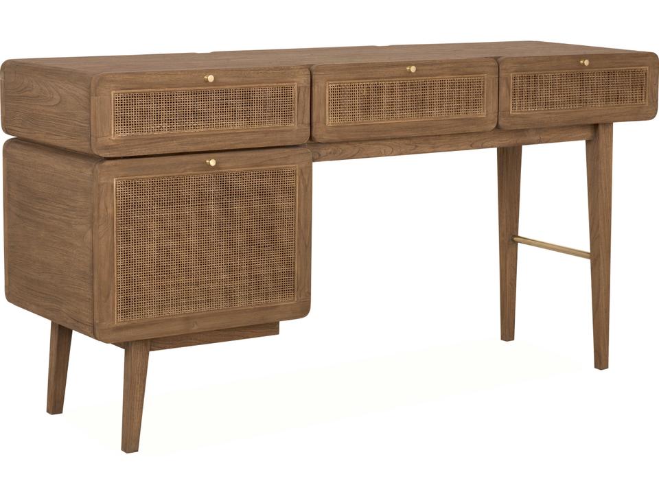 Eaton Praline Brown Teak Wood Secretary Desk