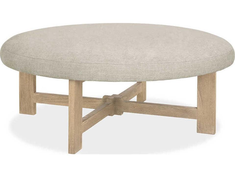 Nelson 46-Inch Square Upholstered Ottoman in Beach Bronze