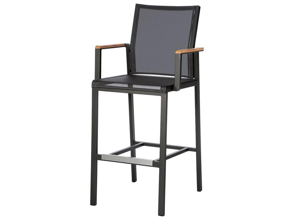 Aura Bar Stool - Graphite Aluminum - Charcoal Textilene Sling