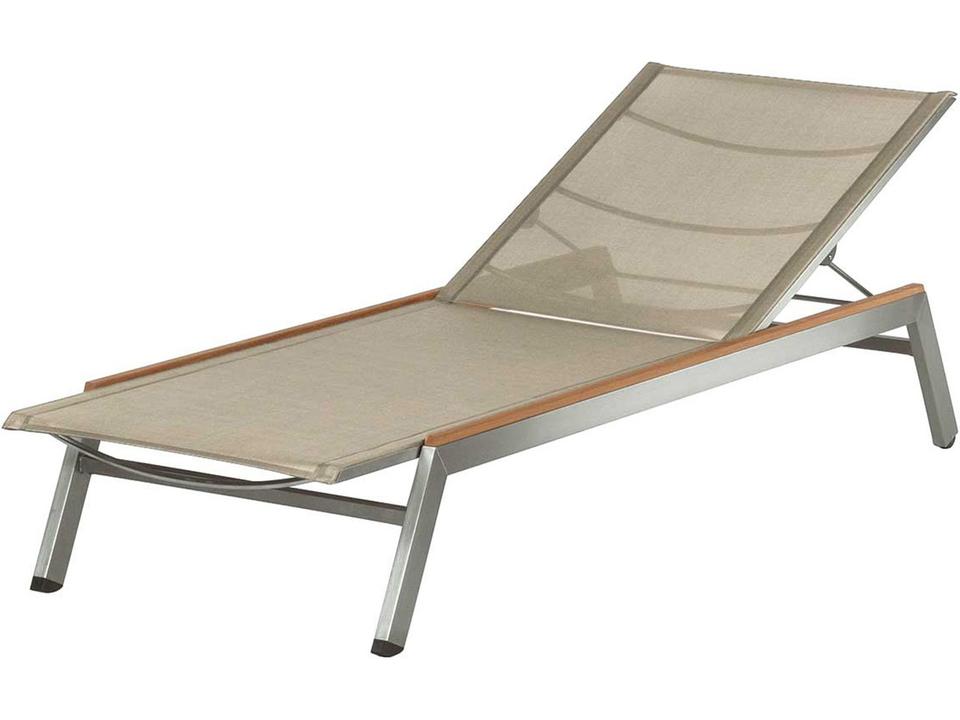 Equinox Adjustable Chaise Lounge in Titanium Textilene Sling and 316 Marine-Grade Stainless Steel