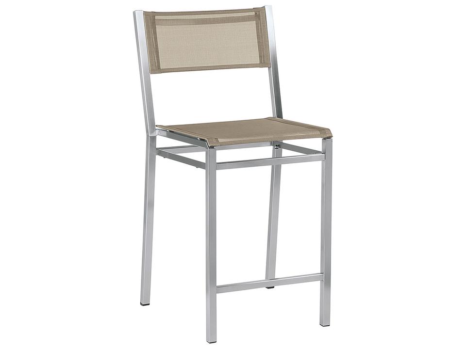 Equinox Bar & Counter Stool in Titanium Textilene and 316 Stainless Steel