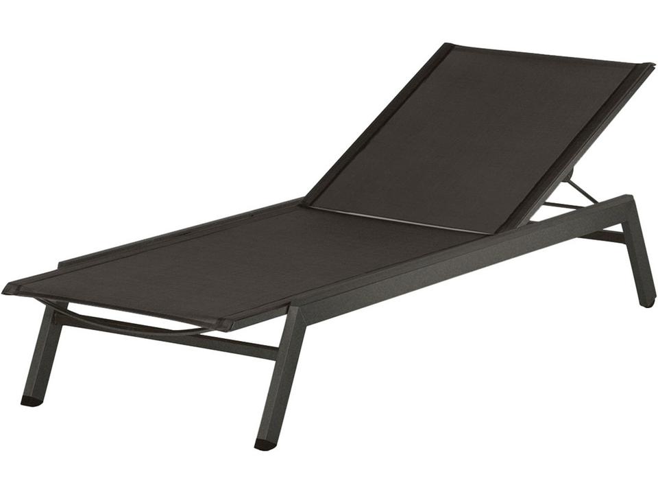 Equinox Lounger - Graphite Powder Coated Stainless Steel Frame - Carbon Sunbrella Sling