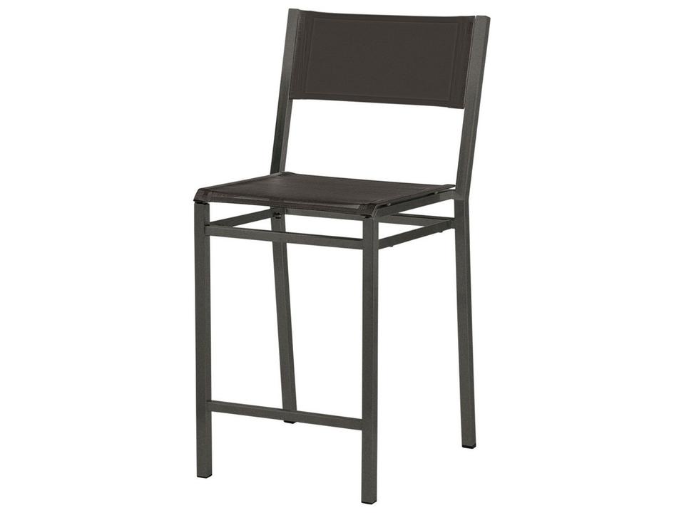Equinox Counter Stool in Graphite Powder-Coated Stainless Steel with Seagull Sunbrella Sling