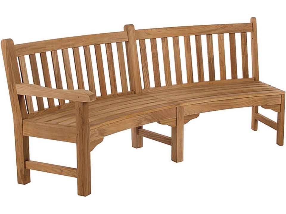 Glenham 88-Inch Curved Teak Outdoor Bench