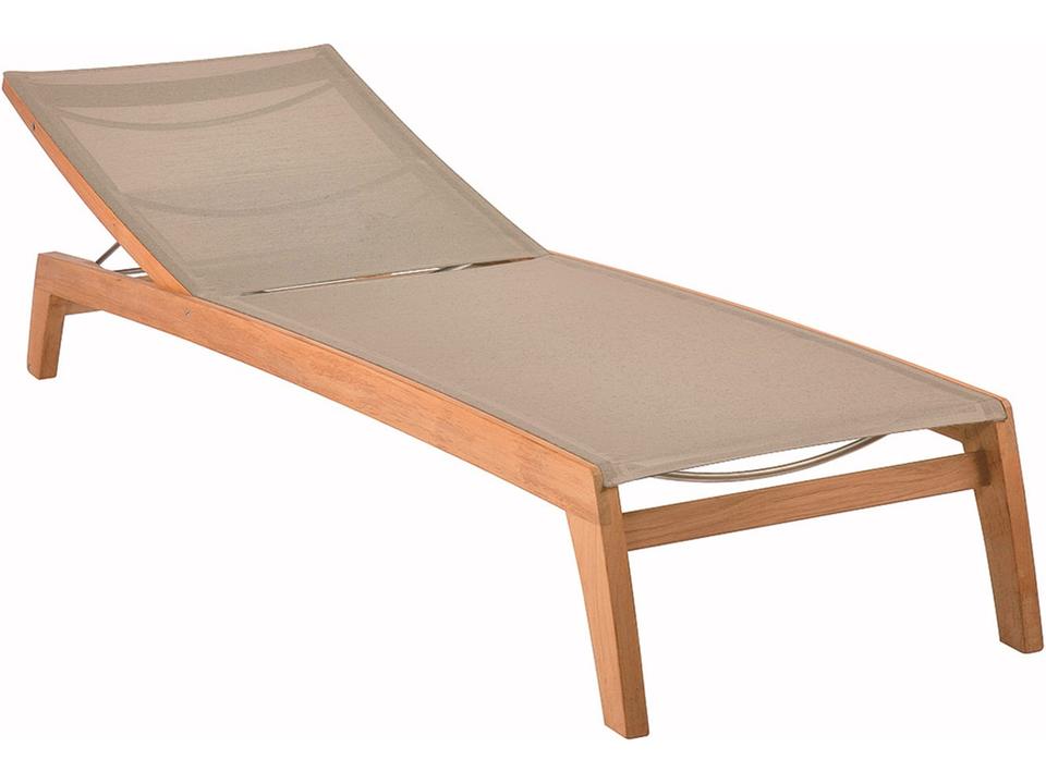 Horizon Teak Sun Lounger with Titanium Textilene Sling