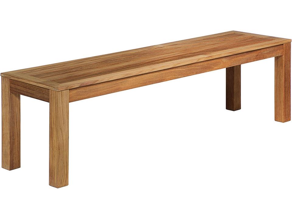 Linear 53-Inch 2-Seat Backless Outdoor Teak Bench in Natural Teak