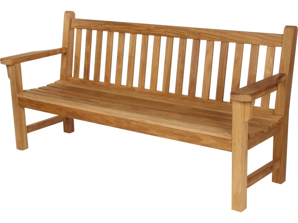 London 75-Inch Teak Outdoor Bench with Wide Arms