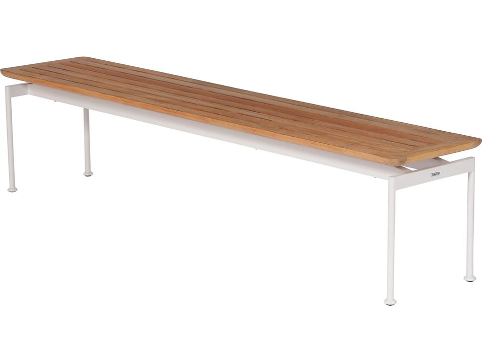 Layout Powder Coated Stainless Steel and Teak Bench Arctic White