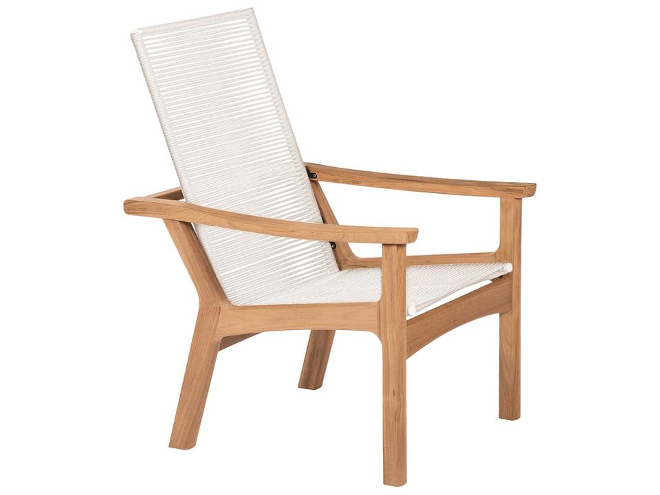 Monterey Deep Seating Armchair in Natural Teak and Chalk Braided Cord