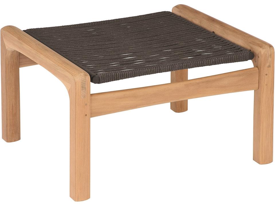 Monterey Deep Seating Ottoman in Natural Teak and Brown Braided Cord