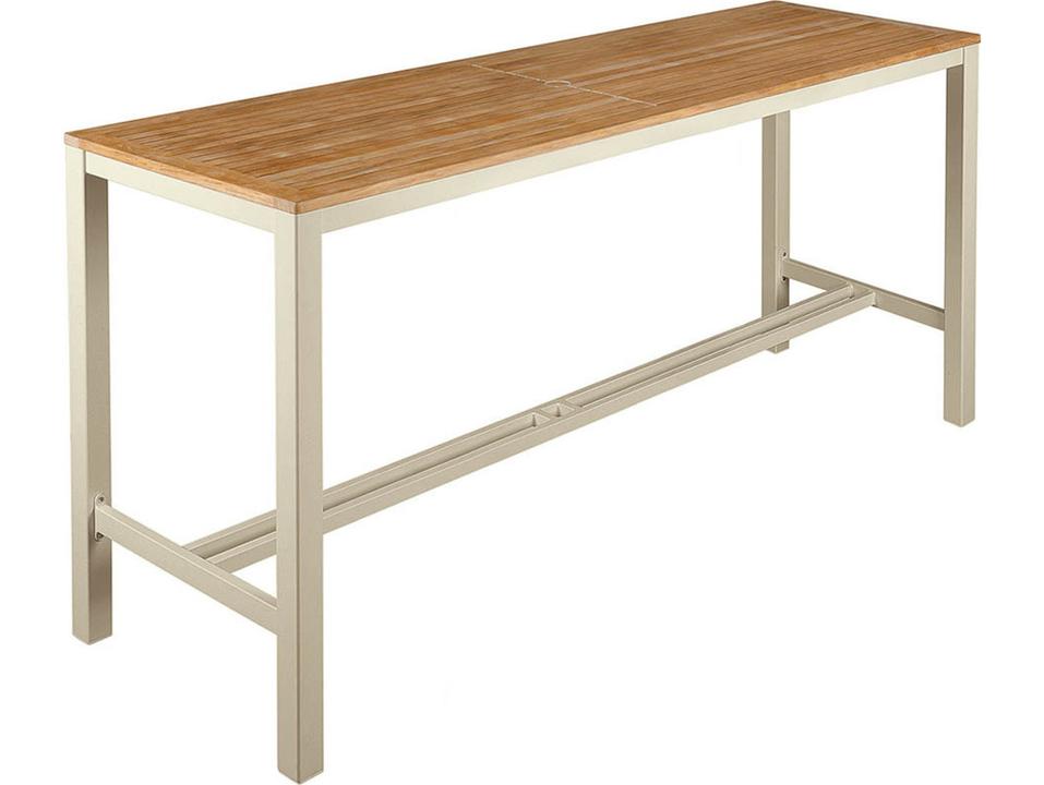 Aura 79-Inch Rectangle Outdoor Bar Table Champagne Teak
