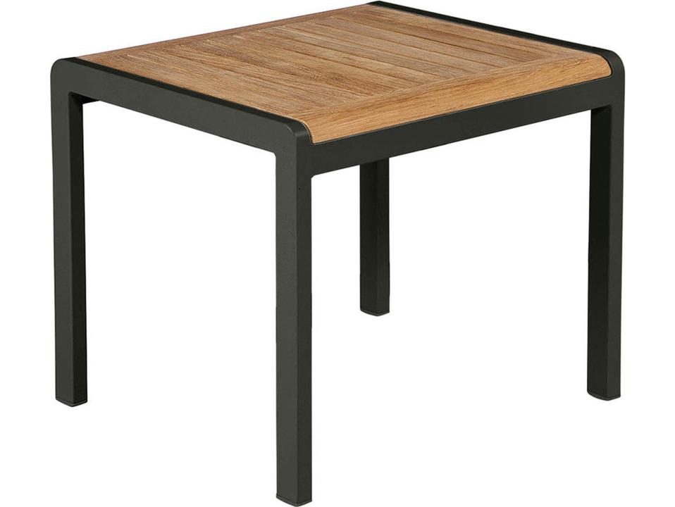 Aura Side Table with Teak Top in Graphite