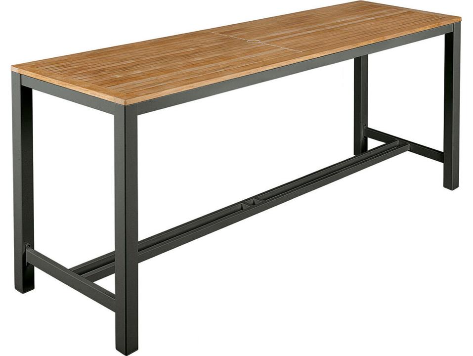 Aura 79-Inch Rectangle Counter Height Dining Table in Graphite and Natural Teak
