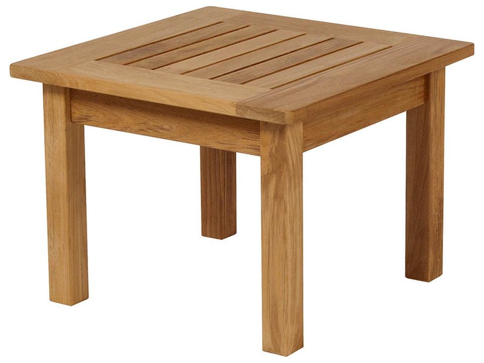 Colchester 22-Inch Square Teak Side Table in Natural Teak