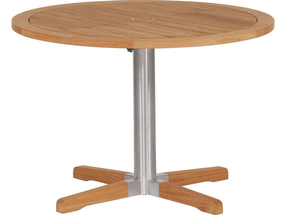 Equinox 40-Inch Square Bistro Table with Teak Top