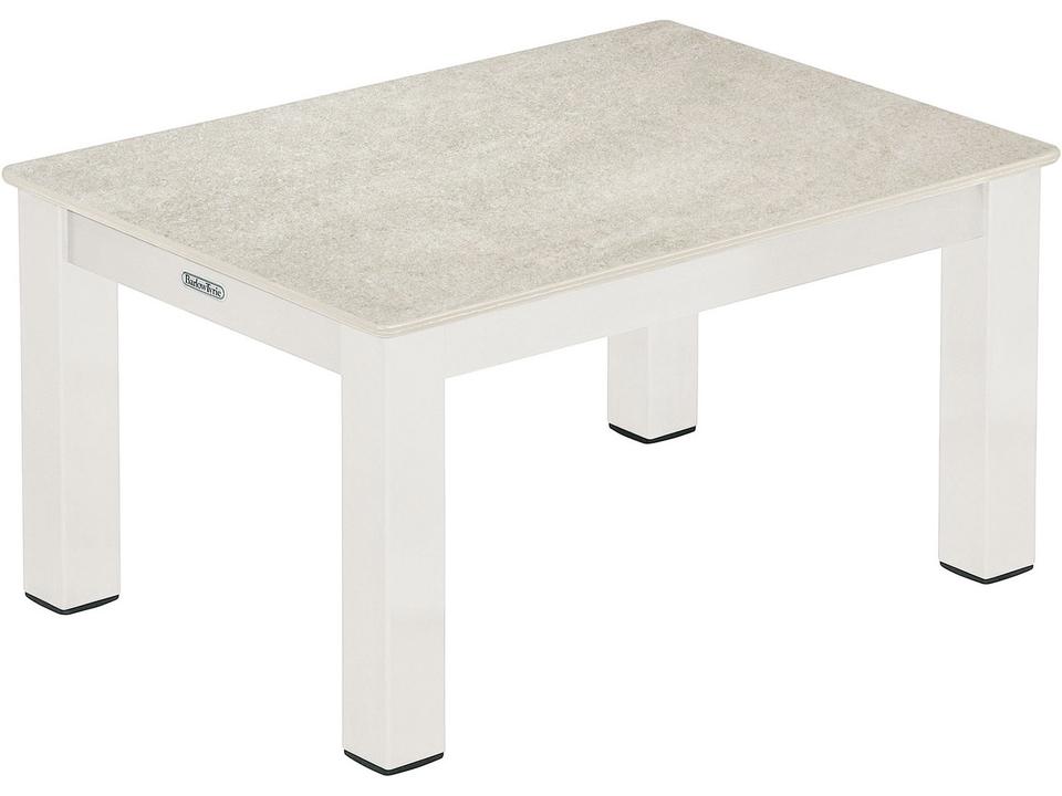 Equinox Lounger Table - Arctic White Powder Coated Stainless Steel Frame - Frost Ceramic Top