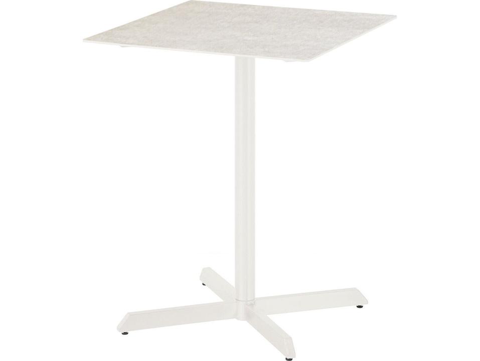 Equinox Pedestal Counter Table Arctic White Powder-Coated Stainless Steel Frost Ceramic