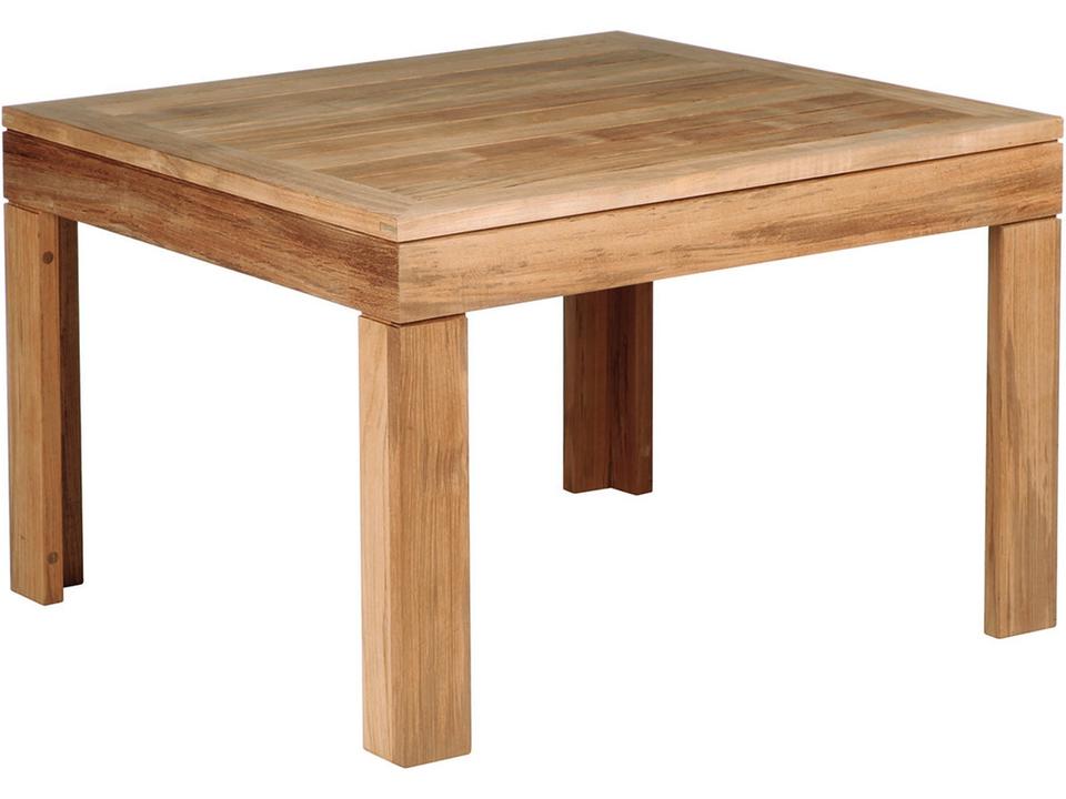 Linear 30-Inch Teak Square Side Table in Natural