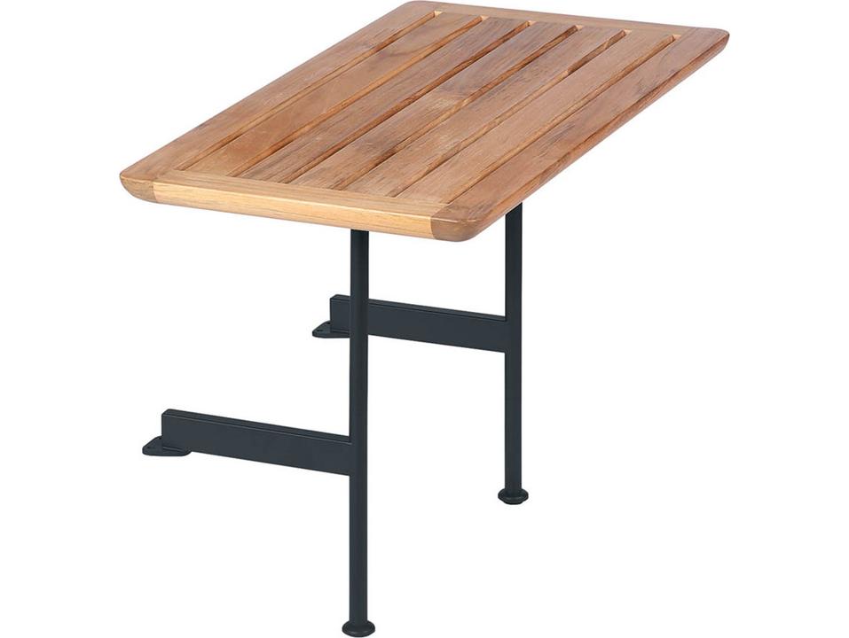 Layout Side Table Forge Grey Stainless Steel Teak Top