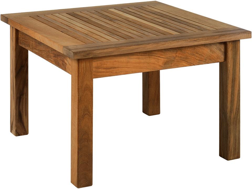 Monaco 23-Inch Square Teak Side Table in Natural