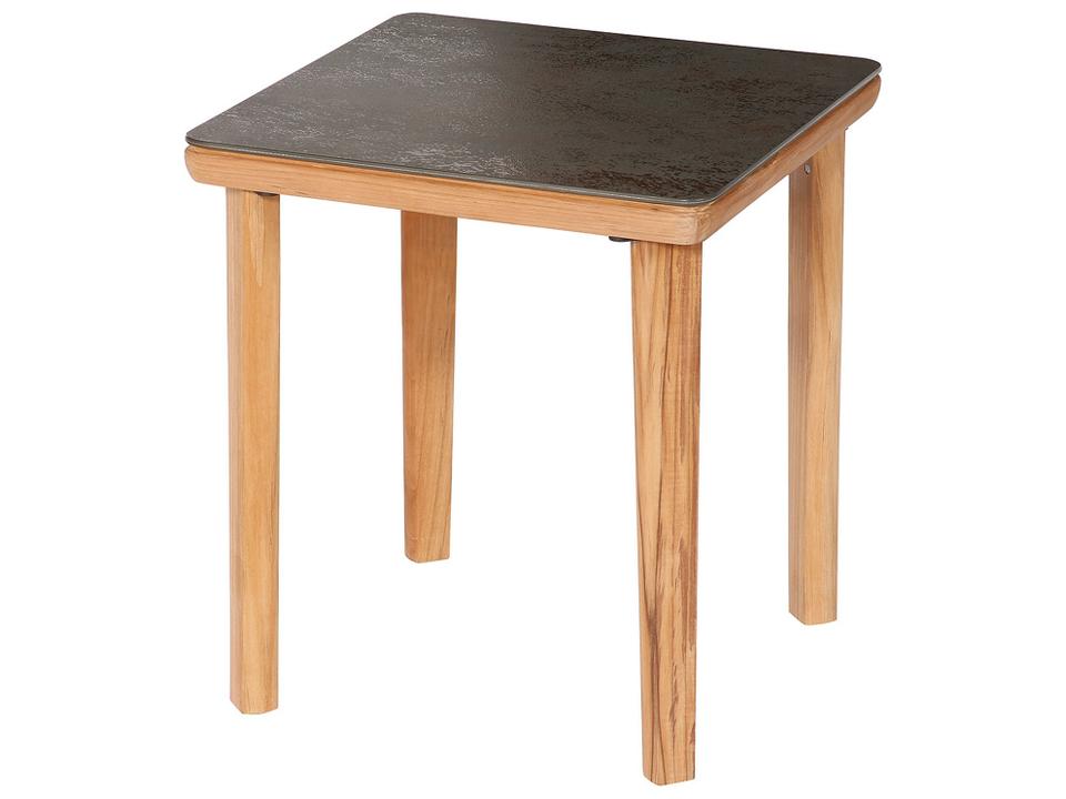 Monterey 20-Inch Square Teak Side Table with Oxide Ceramic Top
