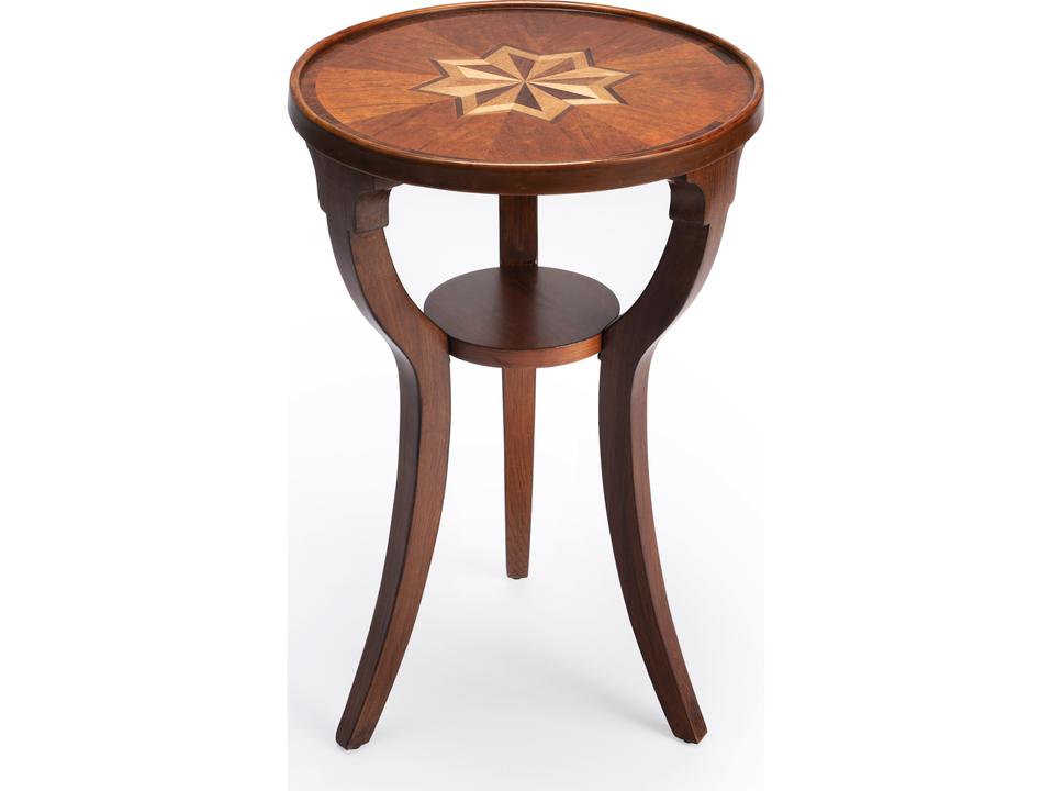 Dalton Round Accent Side Table in Olive Ash Burl