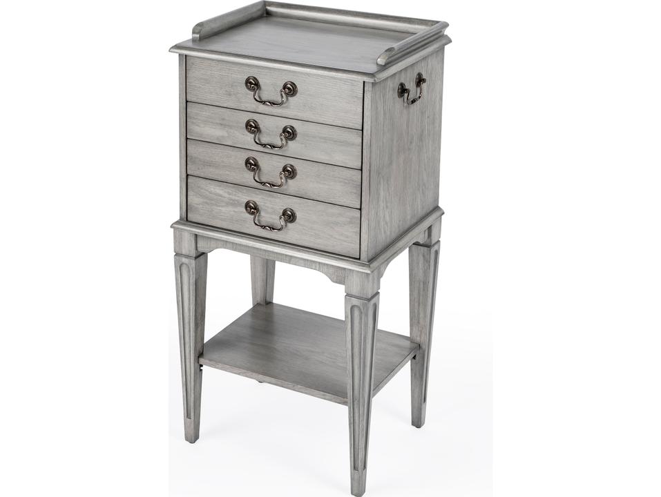Hardwick 4-Drawer Wood Chest in Powder Gray