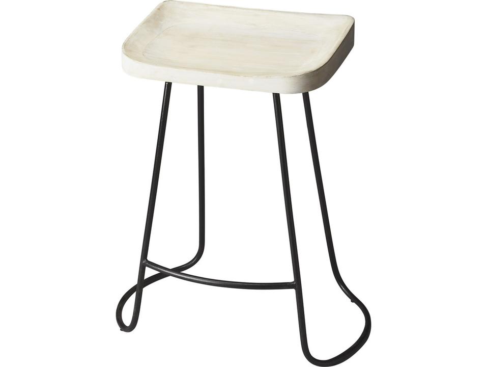 Alton Artifacts White Washed Mango Wood Counter Stool