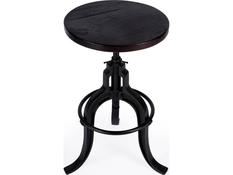 Gladney Revolving Bar Stool Iron and Mango Wood in Distressed Iron Finish