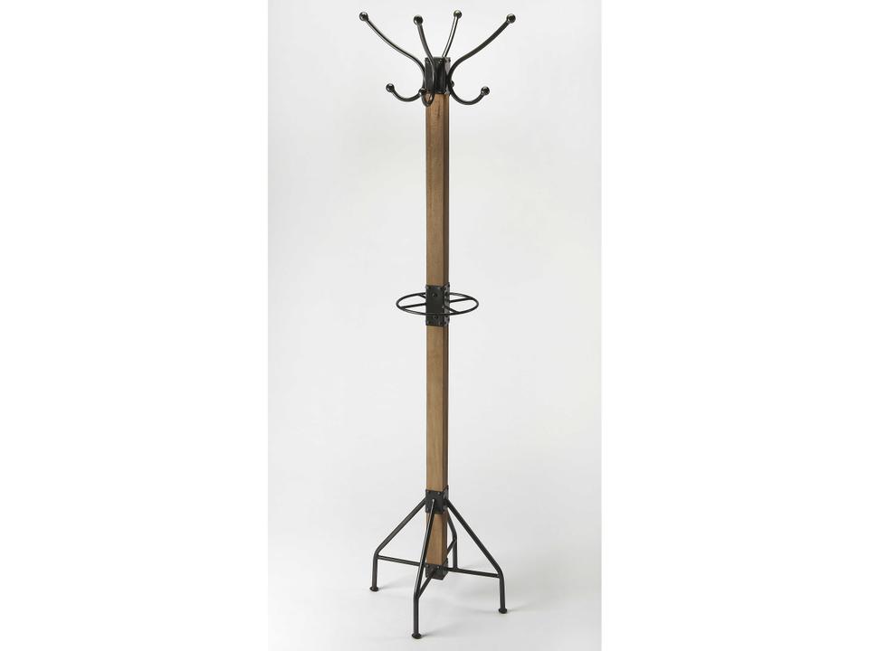 Logan Square Gray Coat Rack with Umbrella Holder