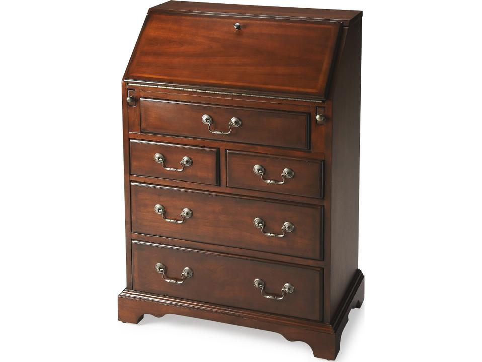 Danforth Secretary Desk with Drop Front and Storage in Plantation Cherry