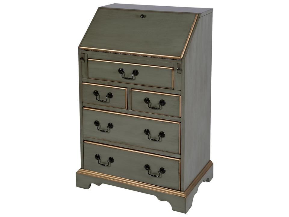 Danforth 25.5 in. W Rectangular Wood 5 Drawer Secretary Pastel Green